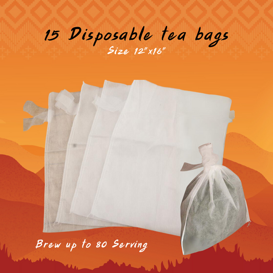 Ultimate Large 15 Disposable Tea Bags Size 12"x16" for brew bulk tea