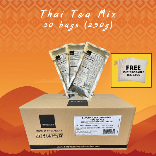 Thai Tea Mix for Restaurant - Box of 30 bags FREE 15 Disposable Tea Bags