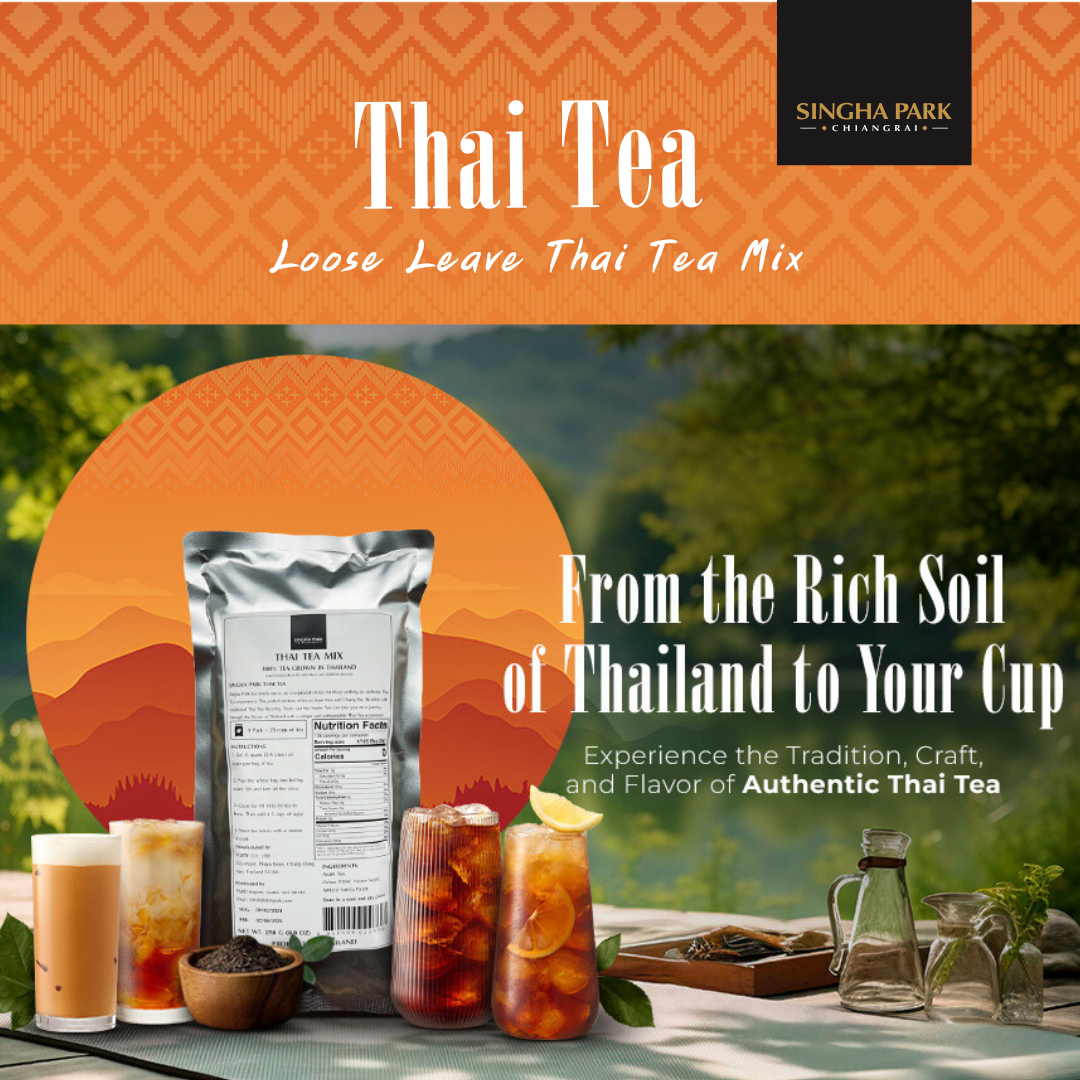 BUY 1 GET 1 FREE - Thai Tea Mix for Restaurant - Loose Leaves Tea - Box of 30 (FREE 30 Disposable Tea Filter)