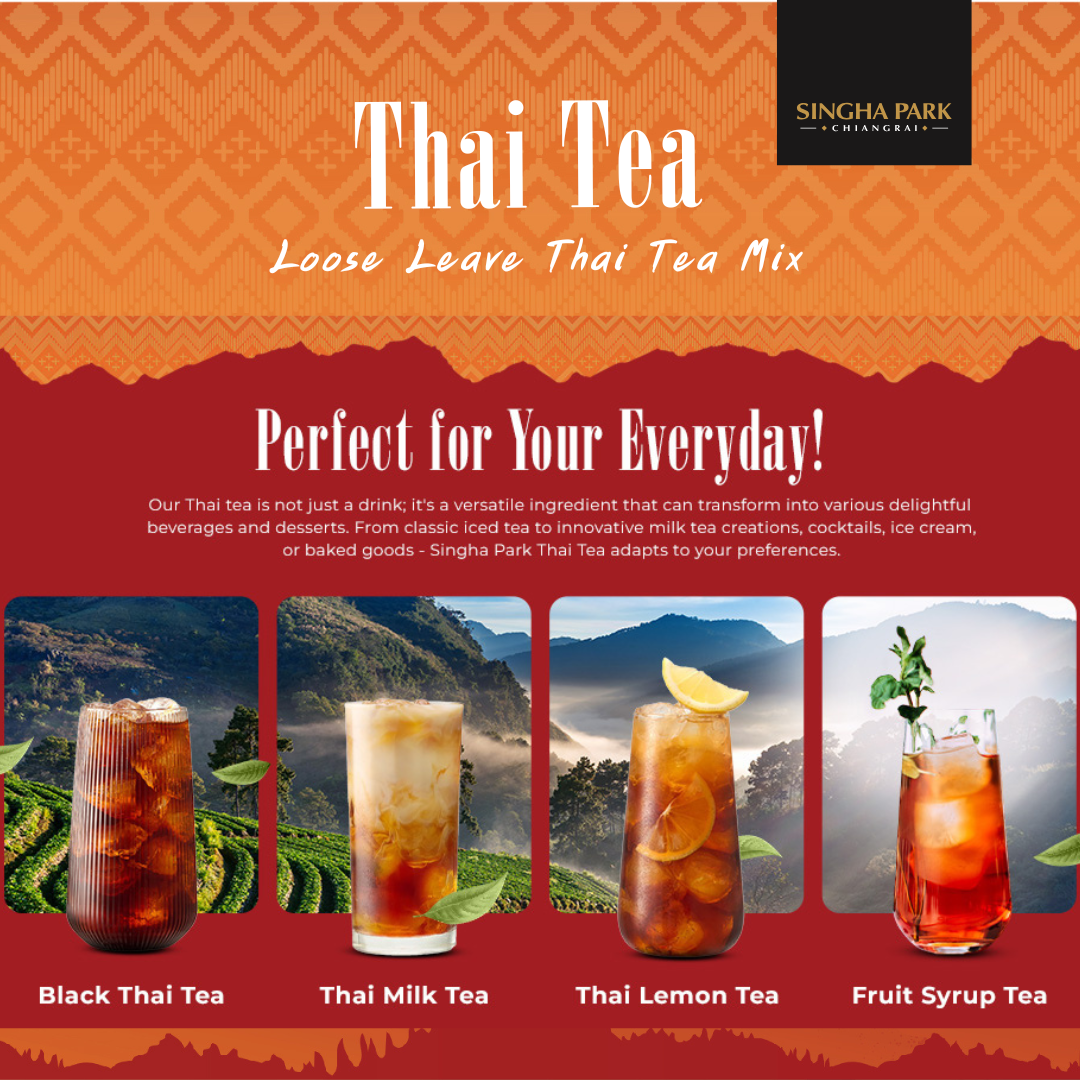 BUY 1 GET 1 FREE - Thai Tea Mix for Restaurant - Loose Leaves Tea - Box of 30 (FREE 30 Disposable Tea Filter)